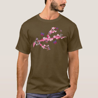 桜ツリーさくらんぼ花自然昆虫美 Tシャツ