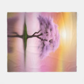 桜ツリーアットサンライズ フリースブランケット (正面(横))