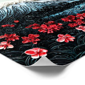 桜ツリー紙アート ポスター (角)