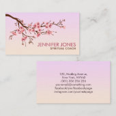 桜ツリー – さくらんぼブロッサム – 穏やかなピンクのパステル 名刺 (正面/裏面)