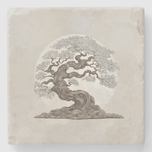 桜ツリー – パールブロッサム ストーンコースター (正面)