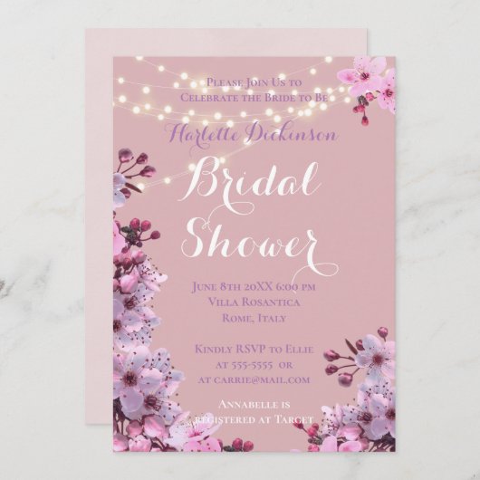 桜テーマ 招待状 (正面/裏面)