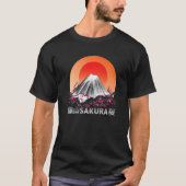 桜パステルゴシック蒸気波富士山 Tシャツ (正面)