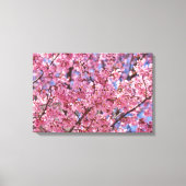 桜ピンクさくらんぼブロッサムスカイポスター キャンバスプリント (正面)