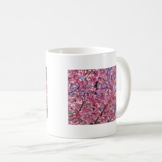 桜ピンクさくらんぼブロッサムスカイ コーヒーマグカップ (正面右)