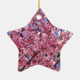 桜ピンクさくらんぼブロッサムスカイ セラミックオーナメント