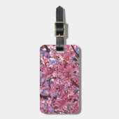 桜ピンクさくらんぼブロッサムスカイ ラゲッジタグ (正面縦)