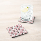 桜ピンクさくらんぼブロッサムツリーデザイン コースター (右側)