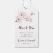 桜ピンクさくらんぼ結婚ブロッサムありがとう ギフトタグ (正面)