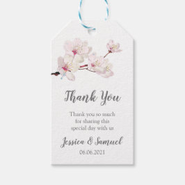 桜ピンクさくらんぼ結婚ブロッサムありがとう ギフトタグ