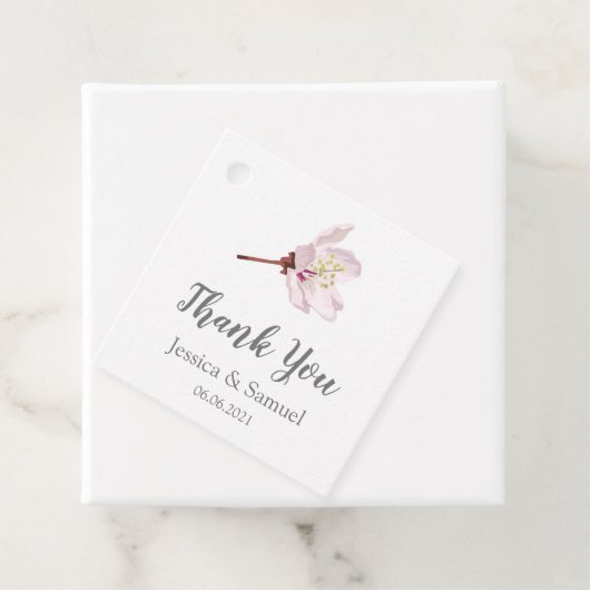 桜ピンクさくらんぼ結婚ブロッサムありがとう フェイバータグ (インサイチュ)