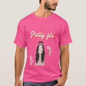 桜ピンクフラワーキーチェーン – 春&冬 Tシャツ (正面)