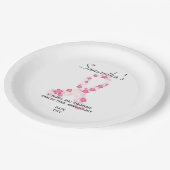 桜ピンク乳がん資金調達者QRコード ペーパープレート (アングル)