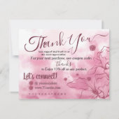 桜ピンク-ご注文いただきありがとうございます サンキューカード (正面)