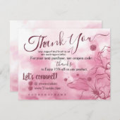 桜ピンク-ご注文いただきありがとうございます サンキューカード (正面/裏面)