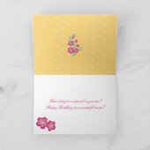 桜フローラろうけつ染めハッピーバースデーMomカード カード (内部)