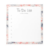 桜フローラネイビーウェーブのTo Doリスト ノートパッド (正面)