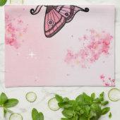桜ブリス、ピンクモス、桜背景 キッチンタオル (折り畳み)