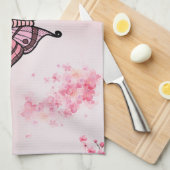 桜ブリス、ピンクモス、桜背景 キッチンタオル (四つ折り)