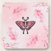 桜ブリス、ピンクモス、桜背景 コースター (正面)