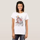 桜ブロッサムウィメンホワイト Tシャツ (正面フル)