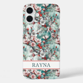 桜プリントモノグラム iPhone 16 PLUSケース