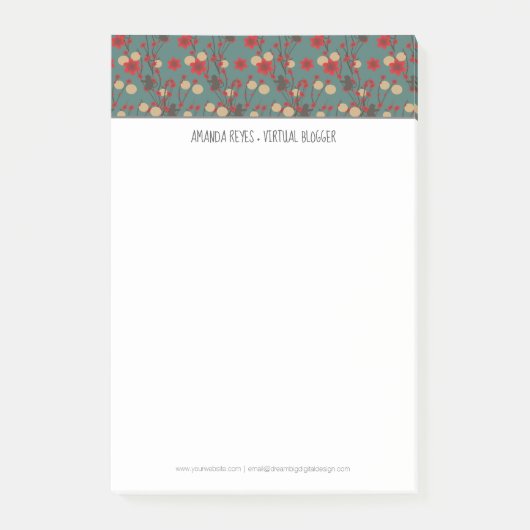 桜モダンさくらんぼツリーとモンキーアジア ポストイット (正面)