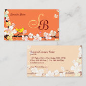 桜モダンバードモノグラム 名刺 (正面/裏面)