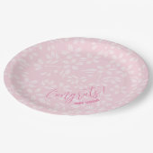 桜ライトピンク色さくらんぼ花紙プレート ペーパープレート (アングル)