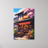 桜喫茶 - Cherry Blossom Café キャンバスプリント (正面)