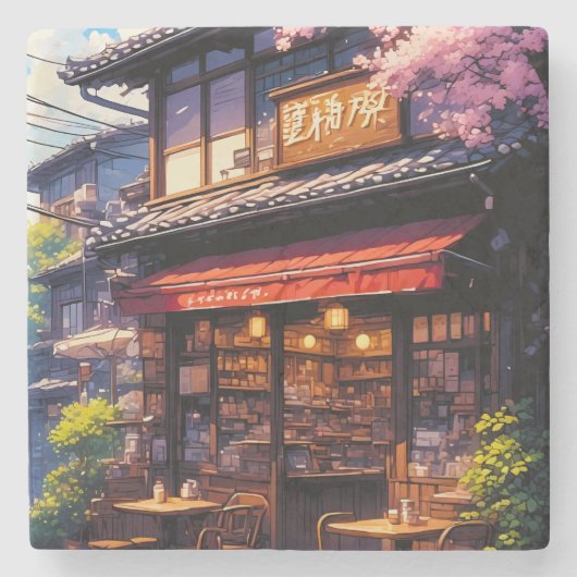桜喫茶 - Cherry Blossom Café ストーンコースター (正面)