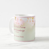 桜姫と猫の和風デザイン コーヒーマグカップ (正面左)