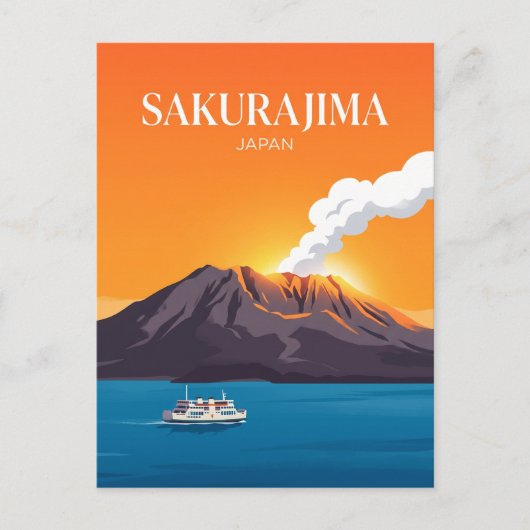 桜島 日本 ポストカード (正面)