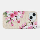 桜彩る和紙の調べ ― 和モダン花柄 iPhone 15ケース (裏面横)