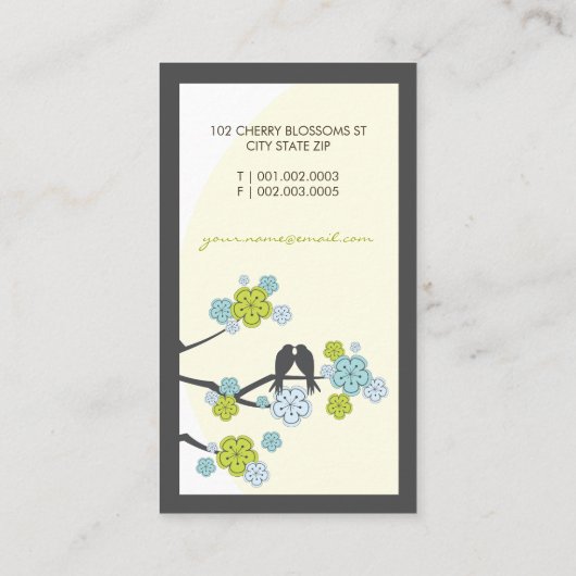 桜愛鳥の桜によっては枝が開花します 名刺 (裏面)