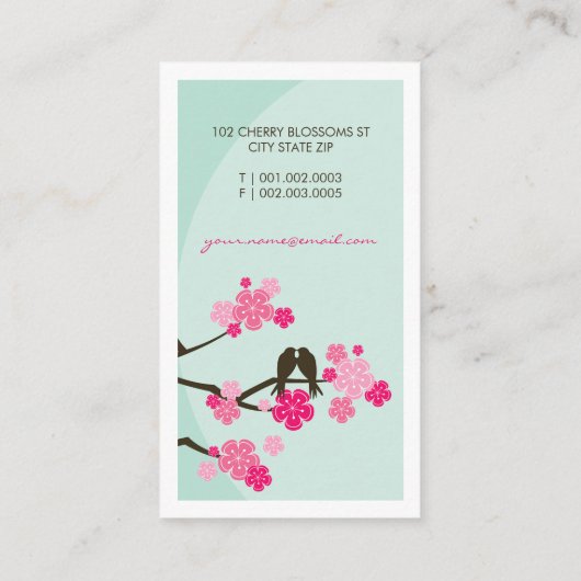 桜愛鳥の桜によっては枝が開花します 名刺 (裏面)