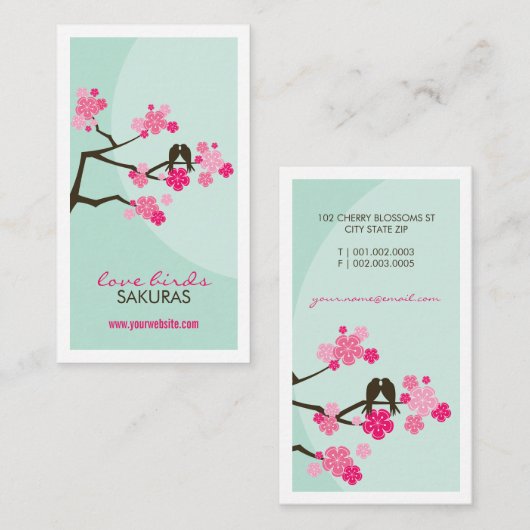 桜愛鳥の桜によっては枝が開花します 名刺 (正面/裏面)