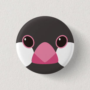 桜文鳥-Java sparrow(black) 缶バッジ