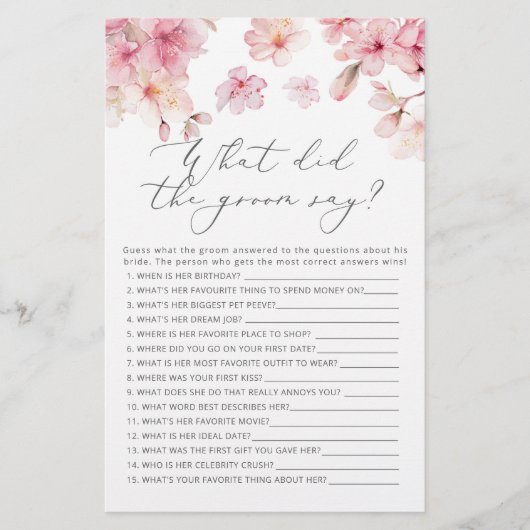 桜新郎は何と言ったブライダルシャワー (正面)