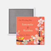 桜日付の保存結婚式招待状 マグネット (正面/裏面)