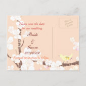 桜日付の結婚はがきを保存 案内ポストカード (裏面)