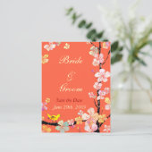 桜日付の結婚はがきを保存 案内ポストカード (スタンド正面)