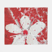 桜日本さくらんぼ花アジアフローラ フリースブランケット (正面(横))