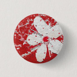 桜日本さくらんぼ花アジアフローラ 缶バッジ