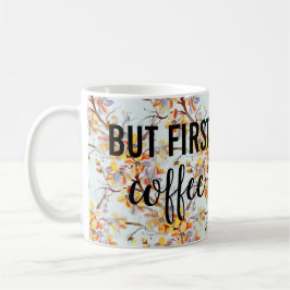 桜日本のさくらんぼツリーフラワーズタイポグラフィ コーヒーマグカップ