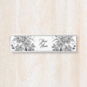 桜日本のさくらんぼツリーブラックアンドホワイト サインプレート (正面)