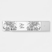 桜日本のさくらんぼツリーブラックアンドホワイト サインプレート (正面)