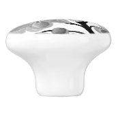 桜日本のさくらんぼツリーブラックアンドホワイト セラミックノブ (側面)