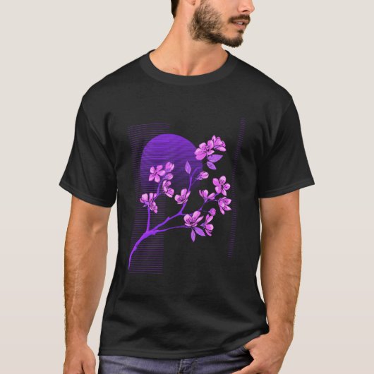 桜日本のさくらんぼフラップスVAPORWAVE Synthwav Tシャツ (正面)