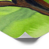 桜日本のさくらんぼブロッサムの水色 ポスター (角)